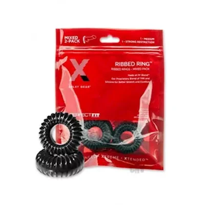 xplay mixed pack ribbedslim ring 2pk