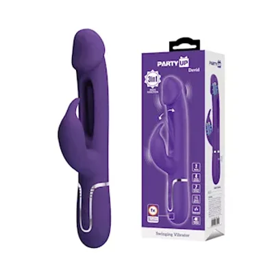 party up david swinging rabbit vibrator with flicking arm