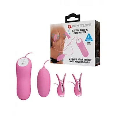pretty love electric shock vibro nipple clamps bullet