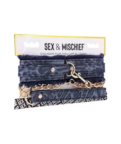 Sex And Mischief Cougar Fur Collar And Leash — image 2 of 5