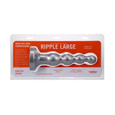 tantus ripple large 8 in anal beads dildo medium firm silver