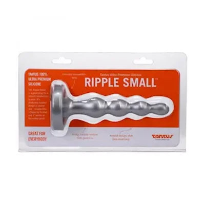 tantus ripple small 8 in anal beads dildo firm silver