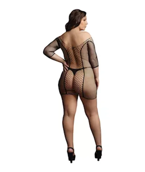 Duo Net Sleeved Mini Dress — image 2 of 3