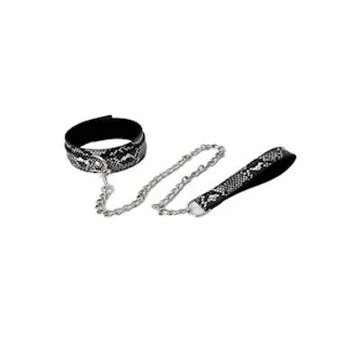 share satisfaction snake print collar with leash