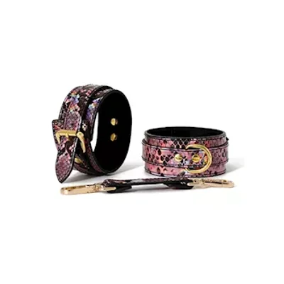 share satisfaction snake print wrist cuffs