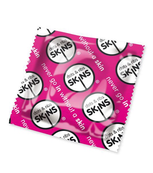 Skins Dots And Ribs Condoms x50 (Pink)
