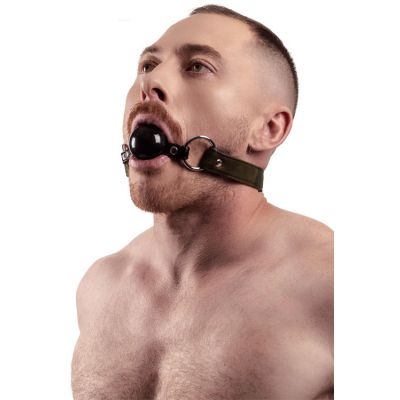 COLT Silicone Ball Gag with Camouflage Vegan Leather Straps