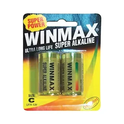 winmax super alkaline c batteries 2 pack