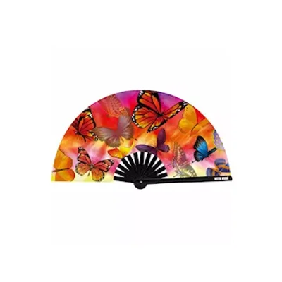 butterfly garden super blacklight reactive folding fan