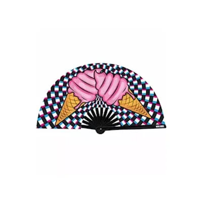 ice cream you scream super blacklight reactive folding fan