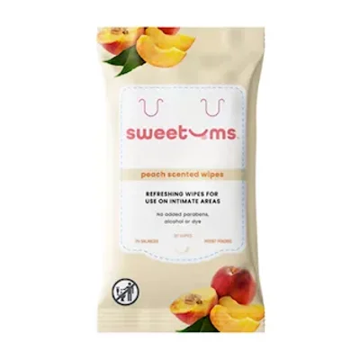 sweetums peach scented unflavoured daily wipes