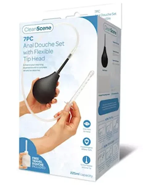 Cleanscene  225ml 4pc Anal Douche Set With Flexible Tip Head — image 2 of 2