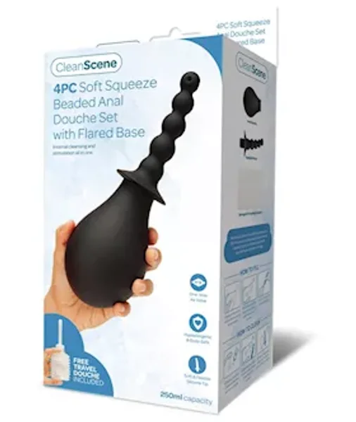 Cleanscene  250ml Soft Squeeze Beaded Anal Douche With Faired Base — image 2 of 2