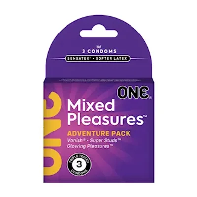 one mixed pleasures condoms 3pk