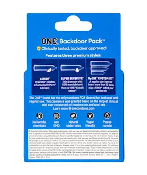 One Backdoor Condoms 3pk — image 2 of 2