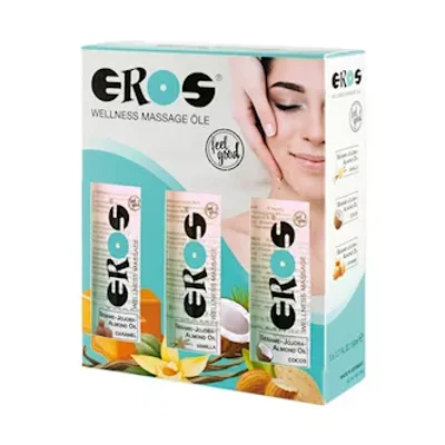 eros wellness massage oil three pack