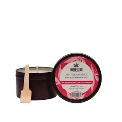 hemp seed 3 in 1 massage candle working on a groovy thing wild berries night blooming jasmine warm amber