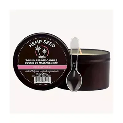 hemp seed 3 in 1 massage candle zen berry rose blackberry yellow rose amber