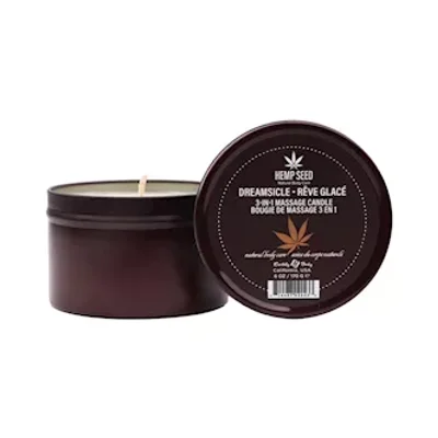 hemp seed 3 in 1 massage candle dreamsicle tangerine plum