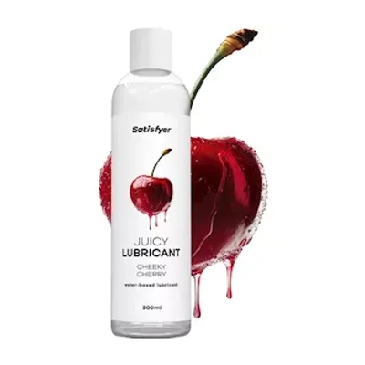satisfyer juicy lubricant cheeky cherry 300ml