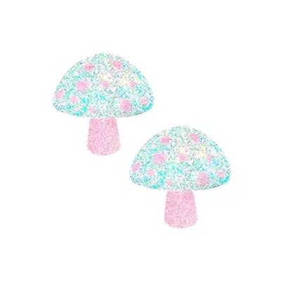 alice down the rabbit hole super blacklight glitter shroom nipple cover pasties