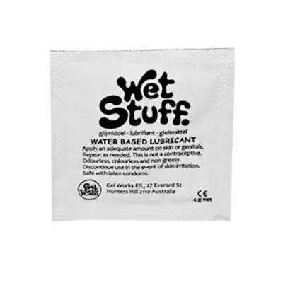 wet stuff strawberry waterbased lubricant 4g sachet