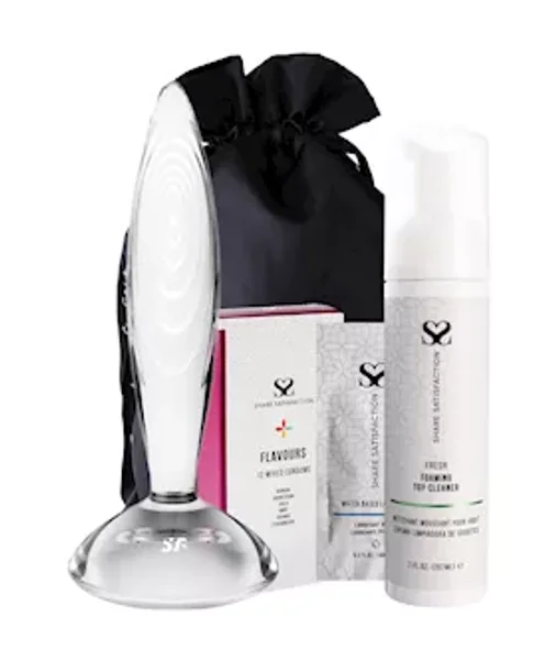 Satisfyer Sparkling Crystal Glass Dildo - Essentials Bundle — image 2 of 2