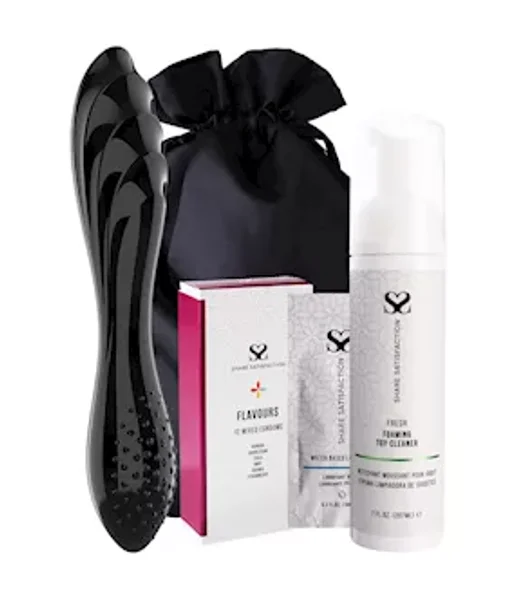 Satisfyer Dazzling Crystal 1 Glass Dildo - Essentials Bundle — image 4 of 4