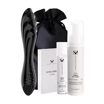 free satisfyer dazzling crystal 1 glass dildo essentials bundle