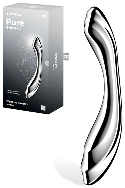 Satisfyer Pure Gravity 2 Weighted 8.2" Stainless Steel Dildo — image 5 of 8