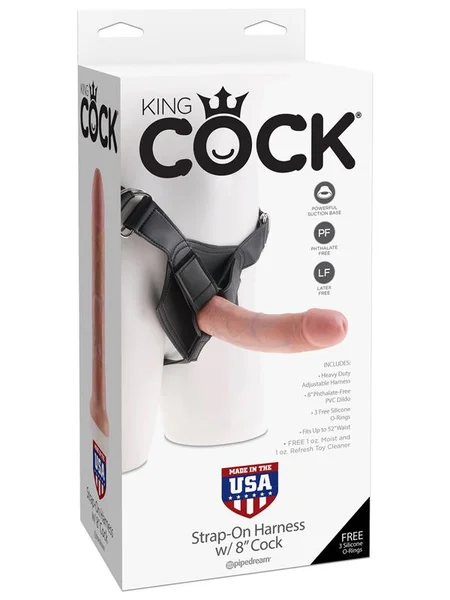 King Cock Strap-on Harness with 8 inches Cock Flesh Dildo — image 4 of 6
