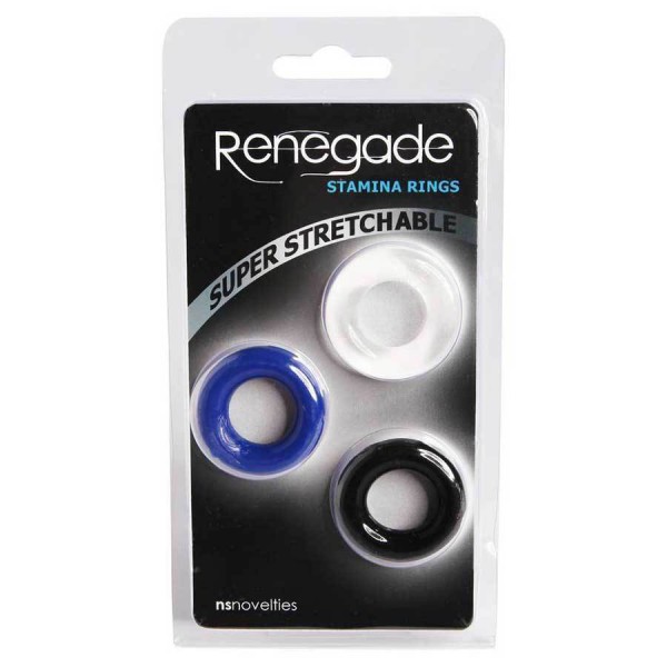Stretchy Stamina Cock Rings 3 Pack by Renegade