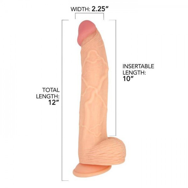 12" Realistic Suction Cup Dildo