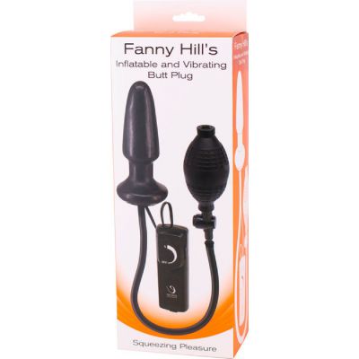 Fanny Hill s Inflatable and Vibrating Butt Plug with Hand Pump Black