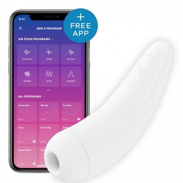 Satisfyer Curvy 2 Plus Air Pulse Silicone Clitoral Stimulator With Vibration & App