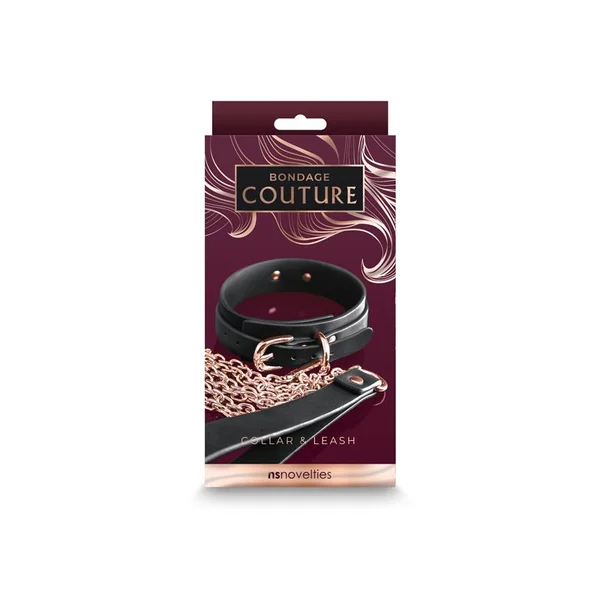 Bondage Couture - Collar & Leash (Black) — image 3 of 3