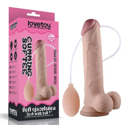 cumming softee soft ejaculation cock 9 inch with balls