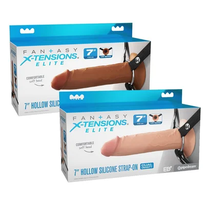 fantasy x tensions elite 7 inch silicone hollow strap on