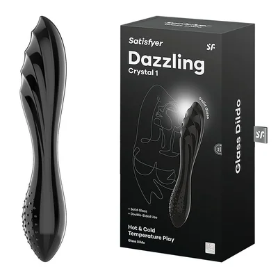 satisfyer dazzling crystal 1 black glass dildo