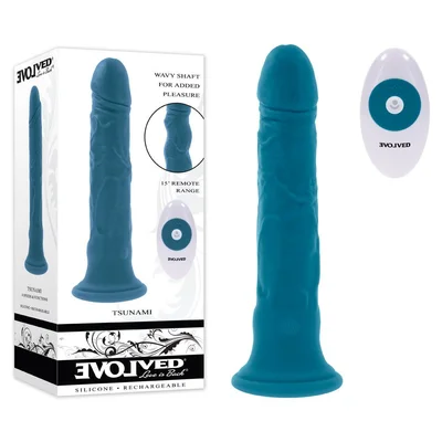 tsunami vibrating dildo by evolved