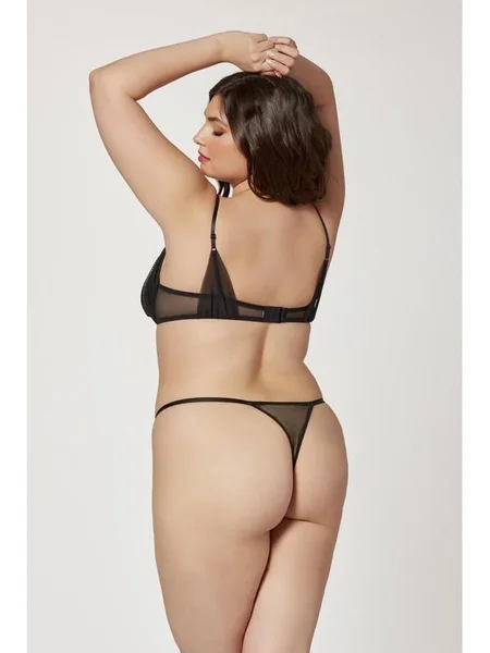Two Piece Mesh and Rhinestone Bra And Panty Set (Plus Size) — image 6 of 6