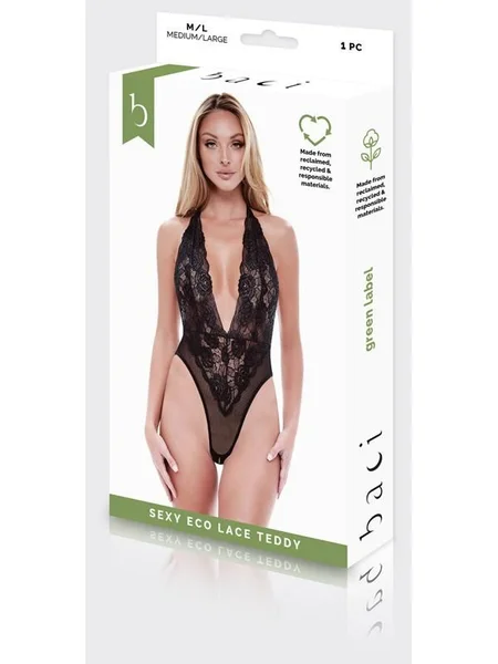 Baci - Sexy Eco Lace Teddy Black — image 9 of 9