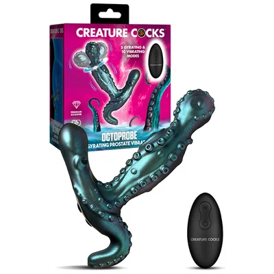 creature cocks octoprobe 58 gyrating prostate vibrator with remote control