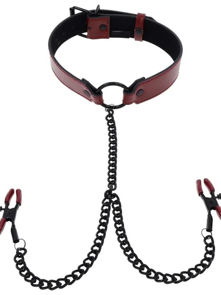 Saffron Collar with Nipple Clamps by Sportsheets — image 2 of 6