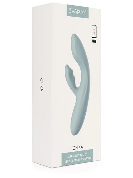 Chika Flexible Rabbit Vibe by Svakom (Turquoise Grey) — image 2 of 6