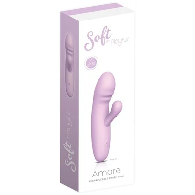 soft amore rechargeable rabbit vibrator by playful
