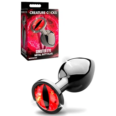 creature cocks sinister red eye 33 metal butt plug