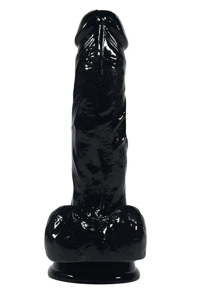 Wild Secrets Essentials 7" Black Realistic Dildo with Suction Cup Base — image 3 of 10