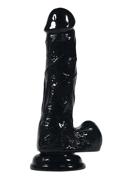 Wild Secrets Essentials 7" Black Realistic Dildo with Suction Cup Base — image 2 of 10