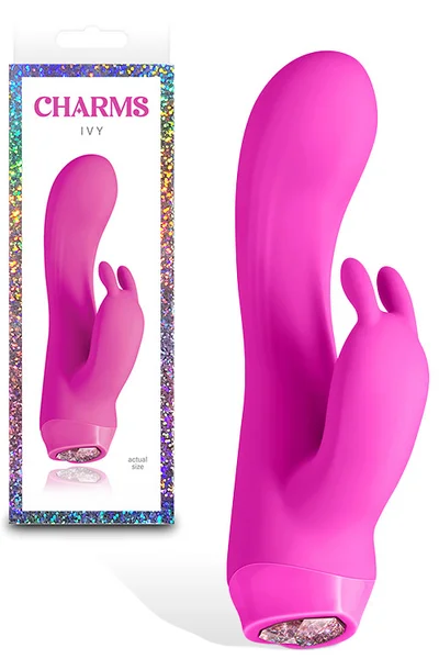 nsnovelties Ivy 5.3" Compact Rabbit Vibrator with LED Heart Base — image 3 of 4